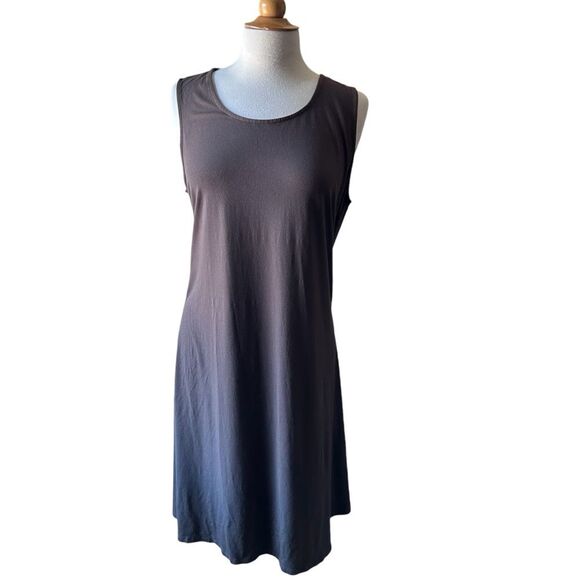 J. JILL Classic Brown Sleeveless A-Line Dress Capsule Minimalist - Size Large - Picture 3 of 8
